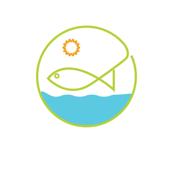 Plantilla Logotipo Diseño Icono Abstracto Pescado Diseño Símbolo Pescado — Vector de stock