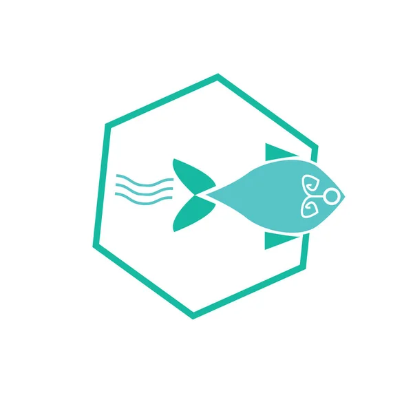 Рыба Абстрактный Шаблон Логотипа Иконки Дизайн Символа Рыбы — стоковый вектор