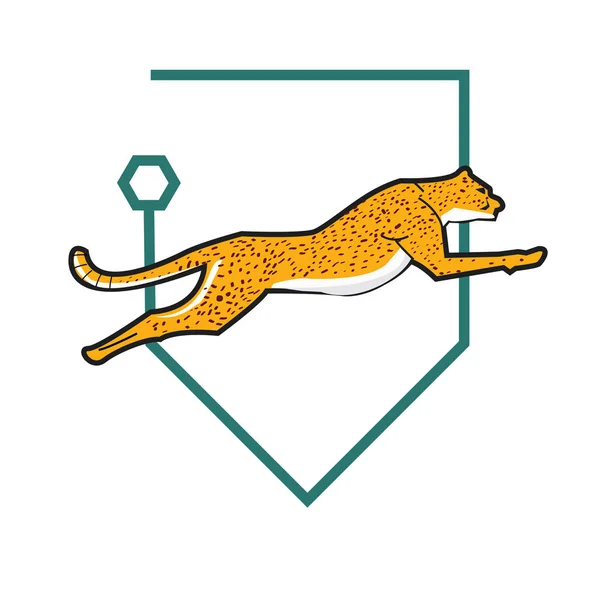Dessin Animal Sauvage Vecteur Illustration Logo Symbole Icône Bête Sauvage — Image vectorielle