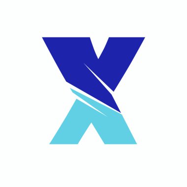 X harfi logo tasarım şablonu elementleri. Şirket logosu.
