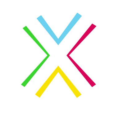 X harfi logo tasarım şablonu elementleri. Şirket logosu.