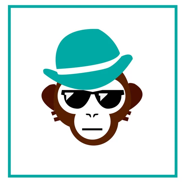 Monkey Head Icon Vector Illustration — Stock Vector