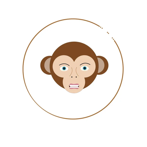 Monkey Head Icon Vector Illustration — Stock Vector