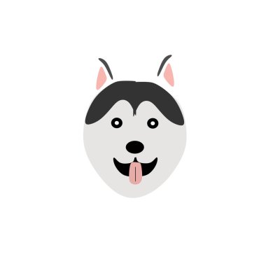 Köpek suratlı ikon tasarımı ve sembolü. köpek yüzü illüstrasyonu ve vektörü.