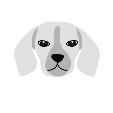 Köpek suratlı ikon tasarımı ve sembolü. köpek yüzü illüstrasyonu ve vektörü.