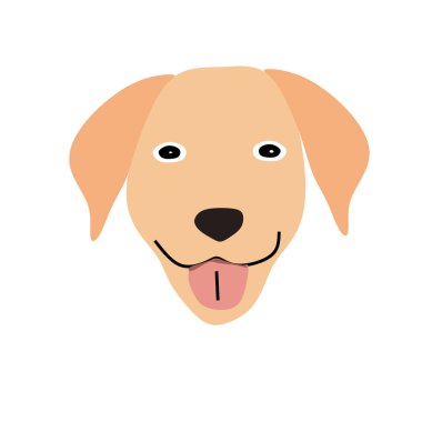 Köpek suratlı ikon tasarımı ve sembolü. köpek yüzü illüstrasyonu ve vektörü.