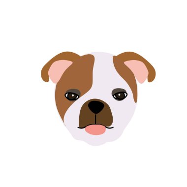 Köpek suratlı ikon tasarımı ve sembolü. köpek yüzü illüstrasyonu ve vektörü.