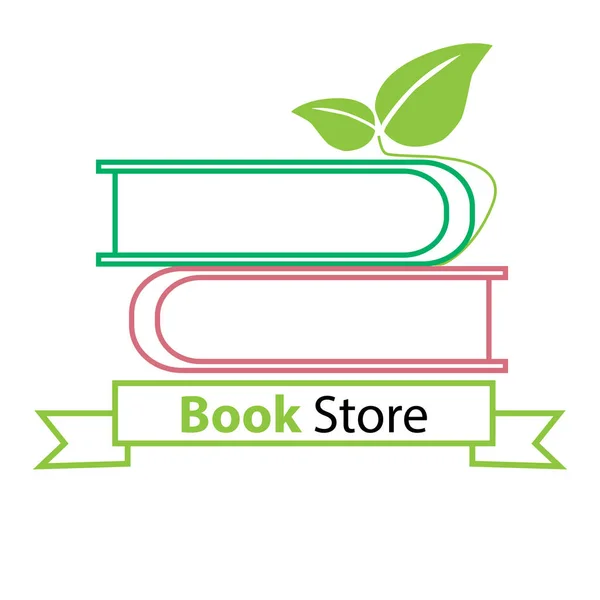 Boekenwinkel Logo Ontwerp Sjabloon Symbool — Stockvector
