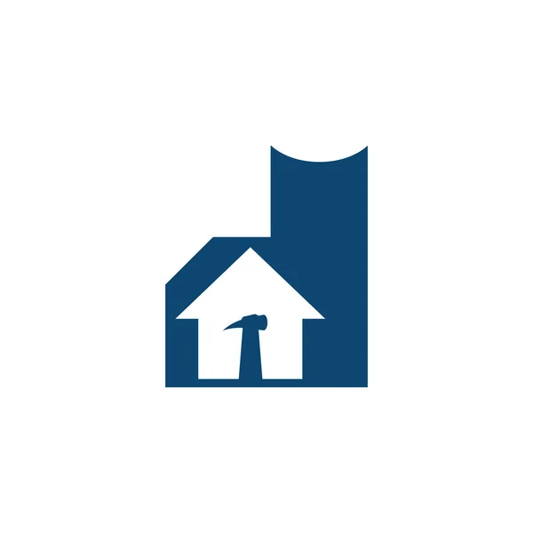 Creative Home Construction Concept Logo Design Template — Stock Vector