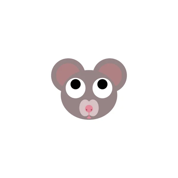 Cute Mouse Face Vector Illustration Mouse Face Design Template — 스톡 벡터