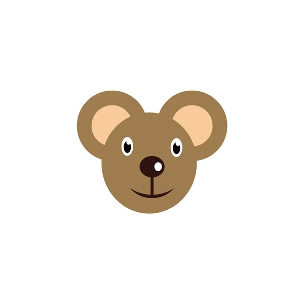 Cute Mouse Face Vector Illustration Mouse Face Design Template — 스톡 벡터