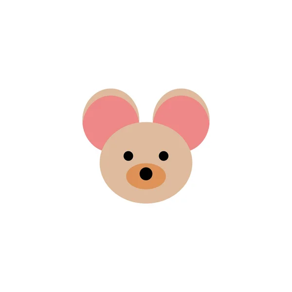 Cute Mouse Face Vector Illustration Mouse Face Design Template — ストックベクタ
