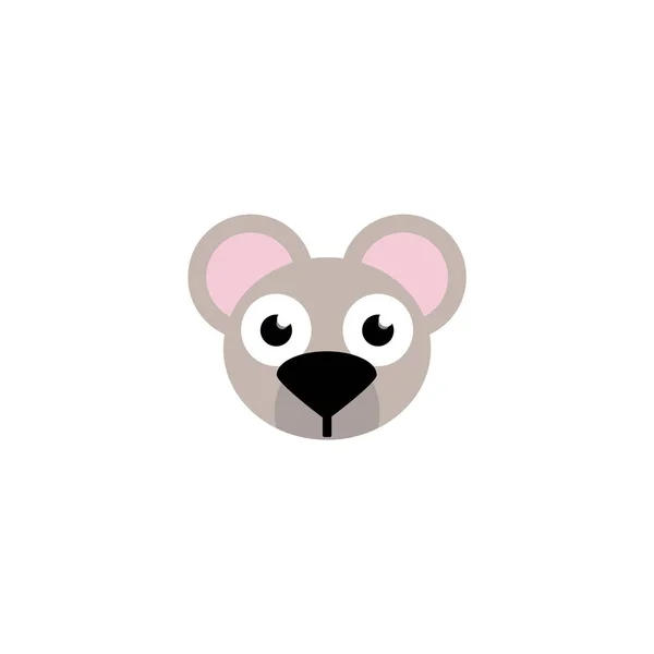 Cute Mouse Face Vector Illustration Mouse Face Design Template — 图库矢量图片