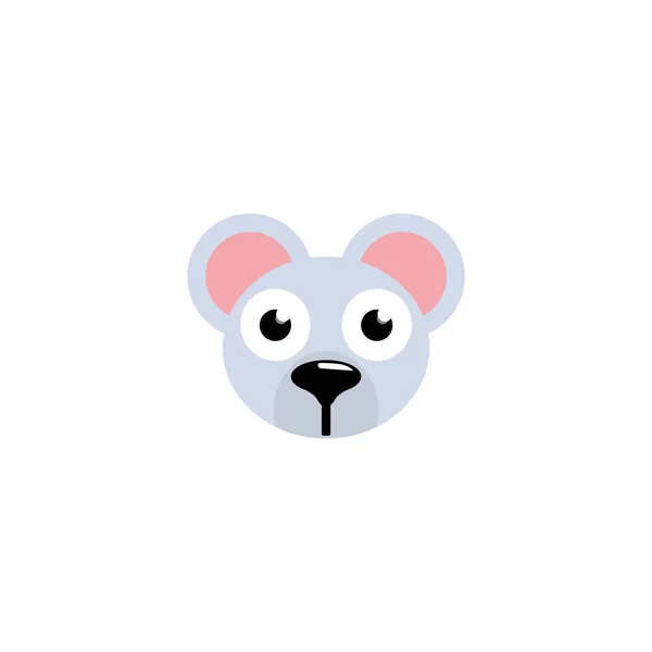 Cute Mouse Face Vector Illustration Mouse Face Design Template — 图库矢量图片