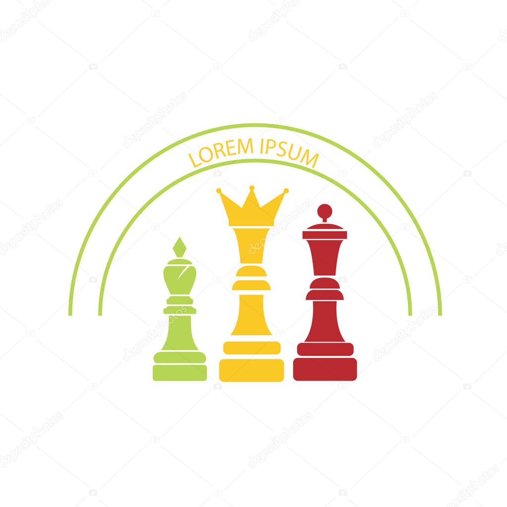 Chess game logo vector. chess match symbol icon.
