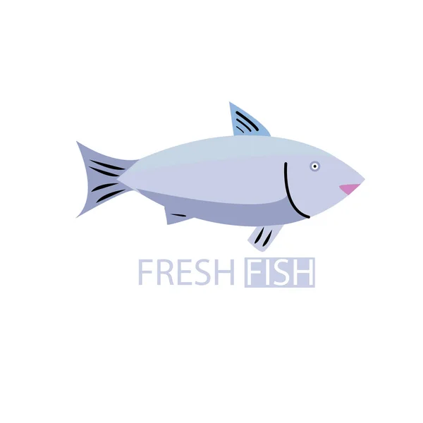 Fish Water Plantilla Vectorial Diseño Logotipo Seafood Restaurante Tienda Tienda — Vector de stock