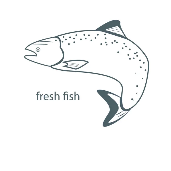 Fish Water Logo Design Vector Template Seafood Restaurant Shop Store — Stock Vector