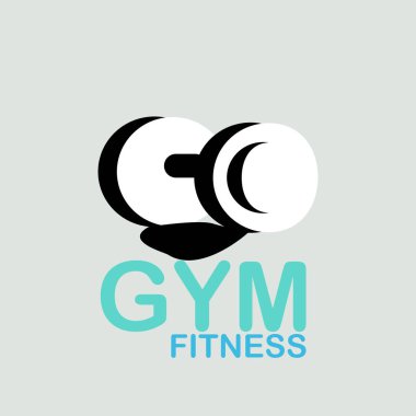 Fitness kulübü logosu. dambıl vektör illüstrasyonu.