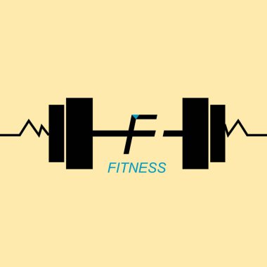 Fitness kulübü logosu. dambıl vektör illüstrasyonu.