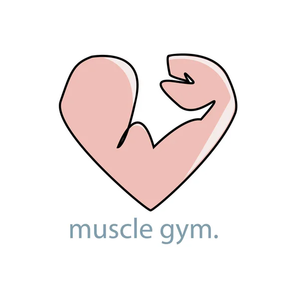 Manos Musculares Para Logotipo Fitness Gimnasio Logo Gimnasio Amor Símbolo — Archivo Imágenes Vectoriales
