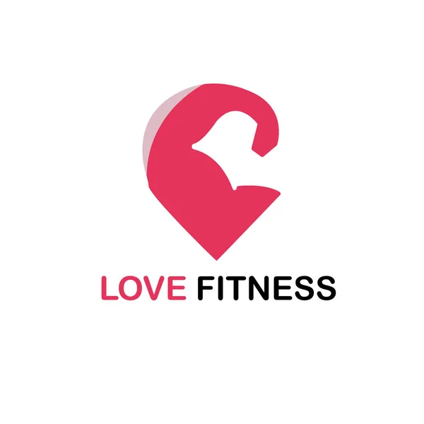Mãos Musculares Para Logotipo Fitness Ginásio Logotipo Ginásio Amor Símbolo —  Vetores de Stock