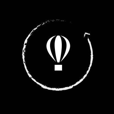 Yaratıcı Sıcak Hava Balonu Hattı Illustration vektörü. hava balonu sembolü simgesi.