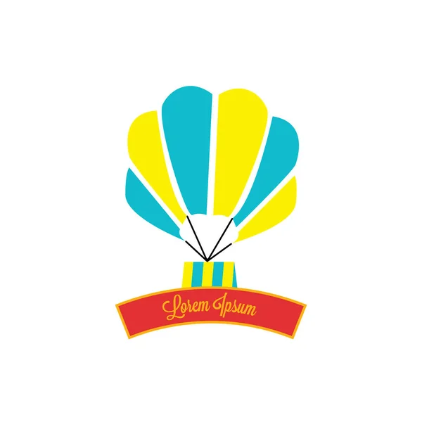 Creative Hot Air Balloon Line Illustration Vector Иконка Воздушного Шара — стоковый вектор