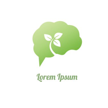 Beyin logosu vektörü. Beyin simgesi tasarım şablonu. sol ve sağ beyin vektörü çizimi.