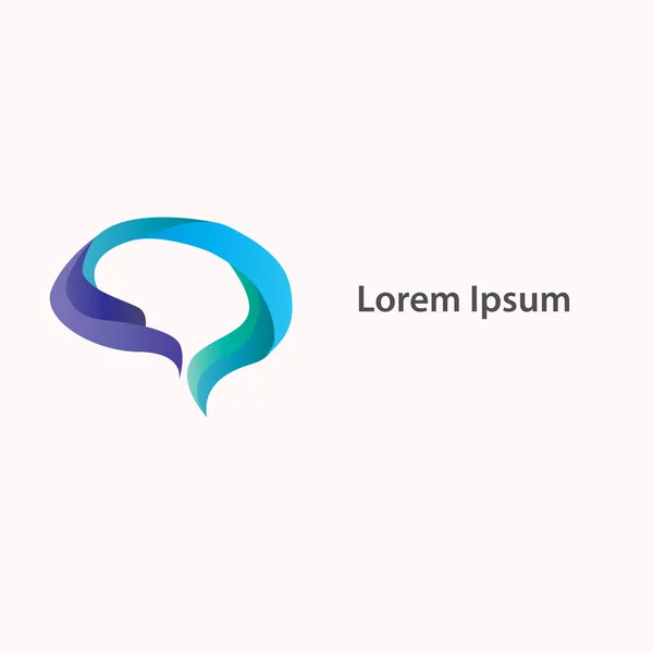 Beyin logosu vektörü. Beyin simgesi tasarım şablonu. sol ve sağ beyin vektörü çizimi.