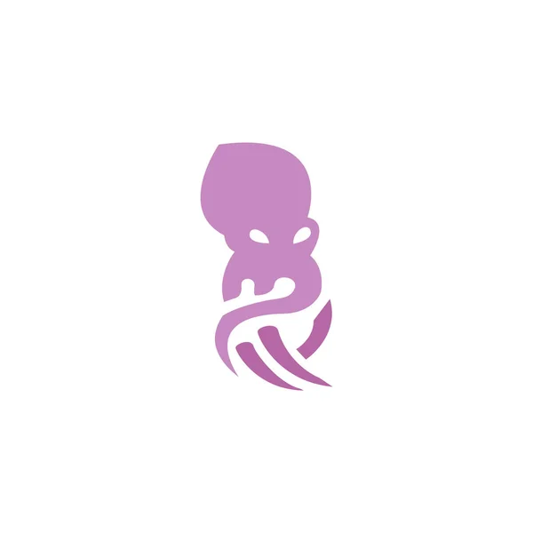 Πρότυπο Λογότυπων Ετικετών Και Εμβλημάτων Σιλουέτα Χταποδιού Εικονογράφηση Διανύσματος — Διανυσματικό Αρχείο