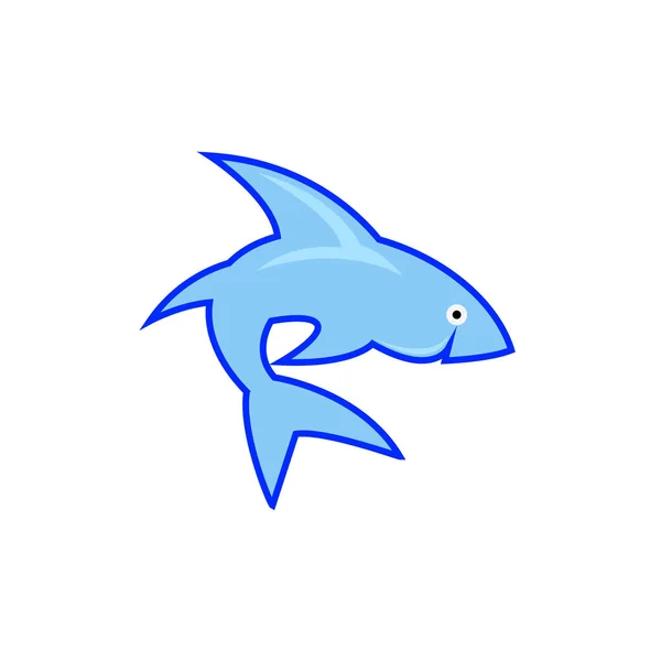 Vetor Logotipo Tubarão Azul Modelo Design Tubarão Ícone Símbolo Tubarão — Vetor de Stock