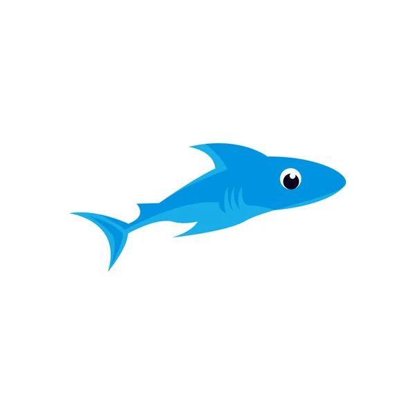 蓝色鲨鱼标志矢量 鲨鱼设计模板 鲨鱼符号图标 — 图库矢量图片