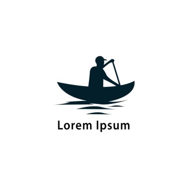 Rafting logo vektör çizimi. rafting takımı sembolü. Rozet. siluet rafting logosu.