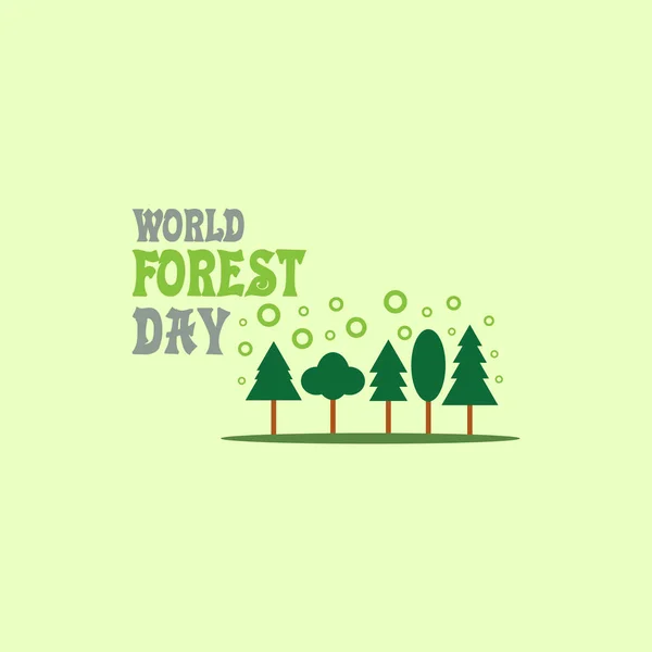 Международный День Иллюстрации Векторов Леса Всемирный День Леса — стоковый вектор