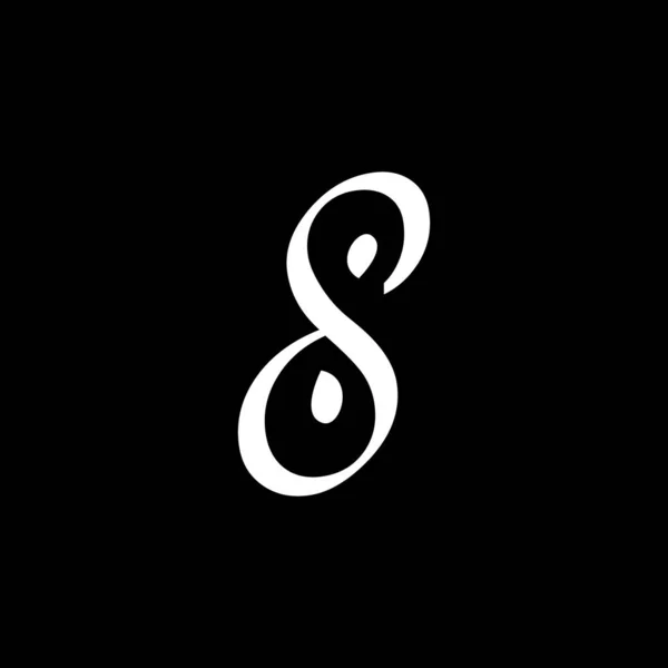 Номер Логотип Векторный Шаблон Дизайн Иллюстрации Значок Восьмого Символа Абстрактный — стоковый вектор