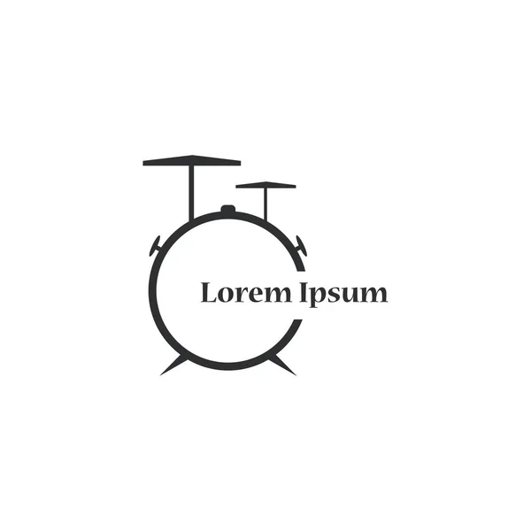 Davul Logosu Tasarım Şablonu. davul vektörü illüstrasyonu. Müzik mağazası logosu.