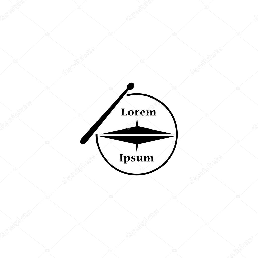Drum Logo Design Template. drum Vector Illustration. music store logo.