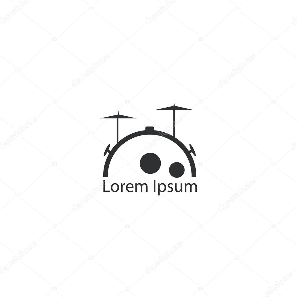 Drum Logo Design Template. drum Vector Illustration. music store logo.