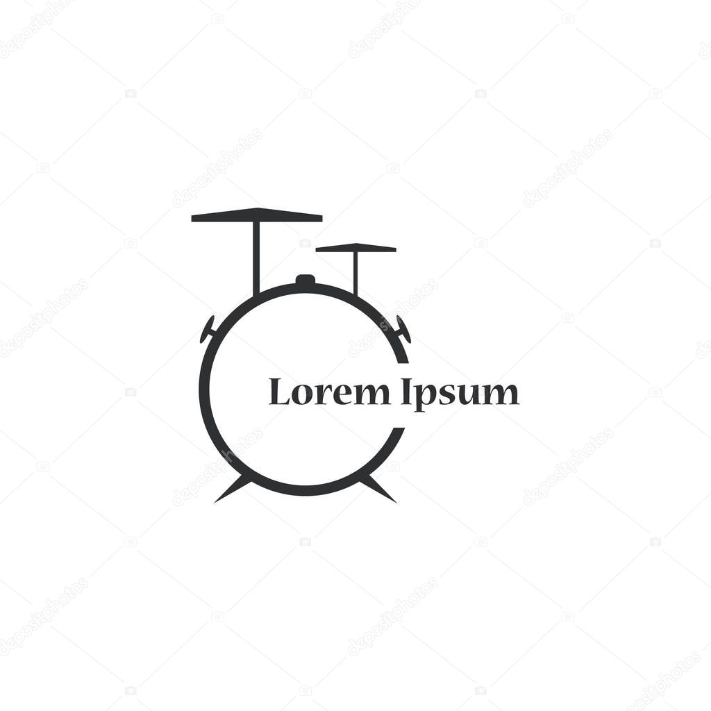 Drum Logo Design Template. drum Vector Illustration. music store logo.