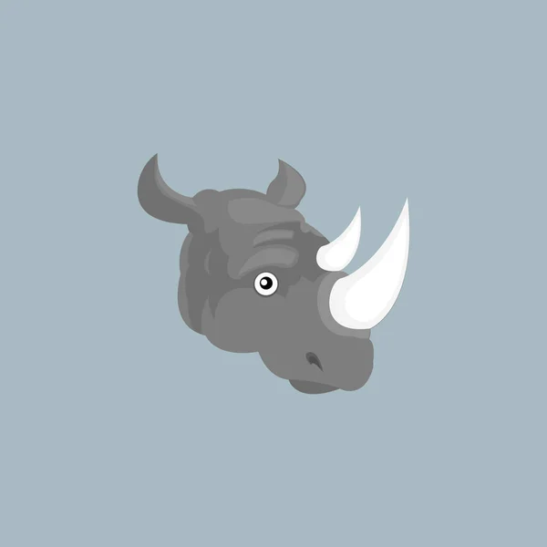 Nashornkopf Designvektor Nashorn Gesicht Logo Illustration — Stockvektor