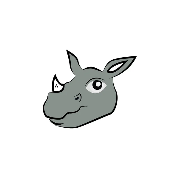 Wektor Konstrukcji Głowy Nosorożca Rysunek Logo Twarzy Nosorożca — Wektor stockowy