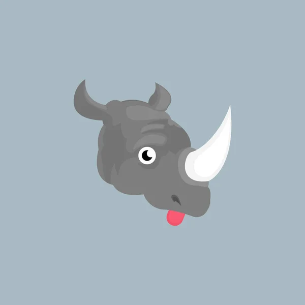 Rhino Head Design Vector Rhino Face Logo Illustration — 스톡 벡터