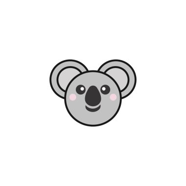 Koala baş vektör çizimi. koala hayvan yüz simgesi simgesi simgesi.