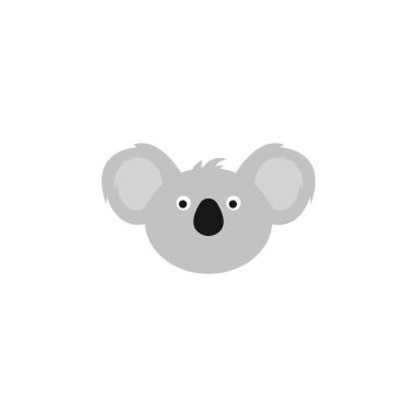 Koala baş vektör çizimi. koala hayvan yüz simgesi simgesi simgesi.