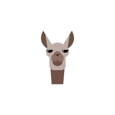 Lama baş vektör tasarım şablonu. Lama yüzlü logo simgesi.