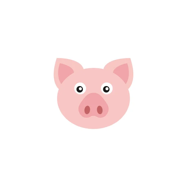 Lindo Cerdo Rosa Cara Vector Ilustración Cara Cerdo Emoción Logo — Archivo Imágenes Vectoriales