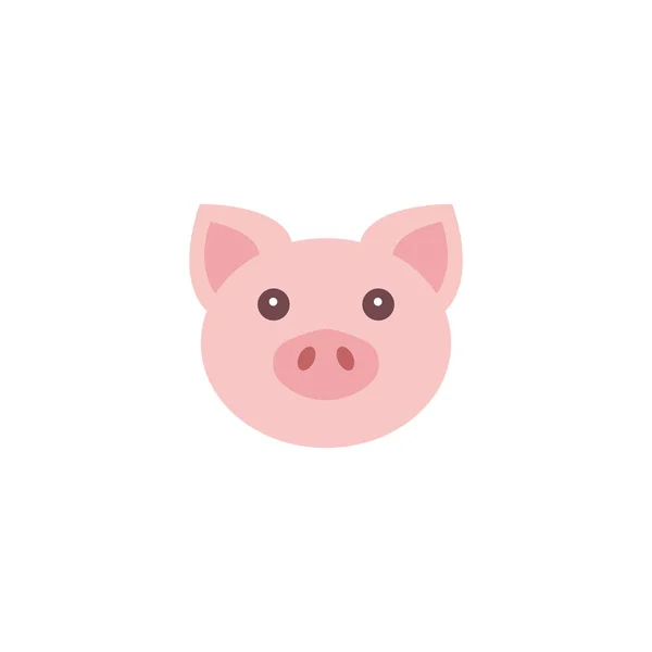 Lindo Cerdo Rosa Cara Vector Ilustración Cara Cerdo Emoción Logo — Archivo Imágenes Vectoriales