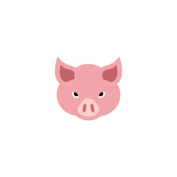 Lindo Cerdo Rosa Cara Vector Ilustración Cara Cerdo Emoción Logo — Archivo Imágenes Vectoriales