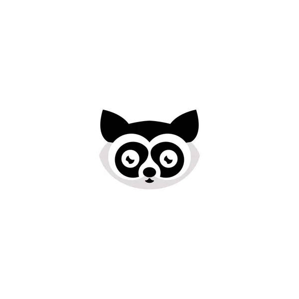 Logo Racoon Hlava Design Racoon Tvář Vektorové Ilustrace — Stockový vektor