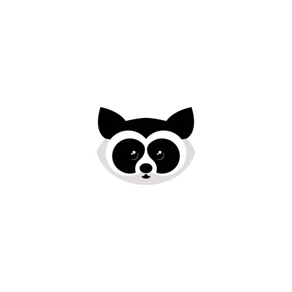 Racoon Cabeça Logotipo Design Racoon Rosto Vetor Ilustração — Vetor de Stock